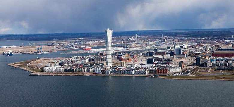 Flygbild över Malmö
